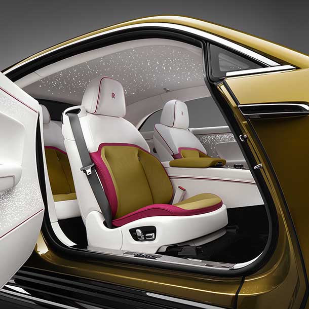 View of Rolls-Royce Spectre door and cabin